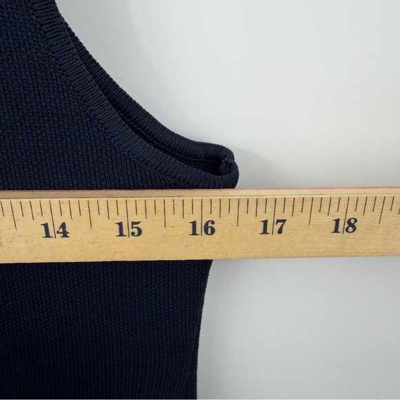 Zara Navy Blue Vest - Women’s Size Small knit silver button front - Picture 5 of 5